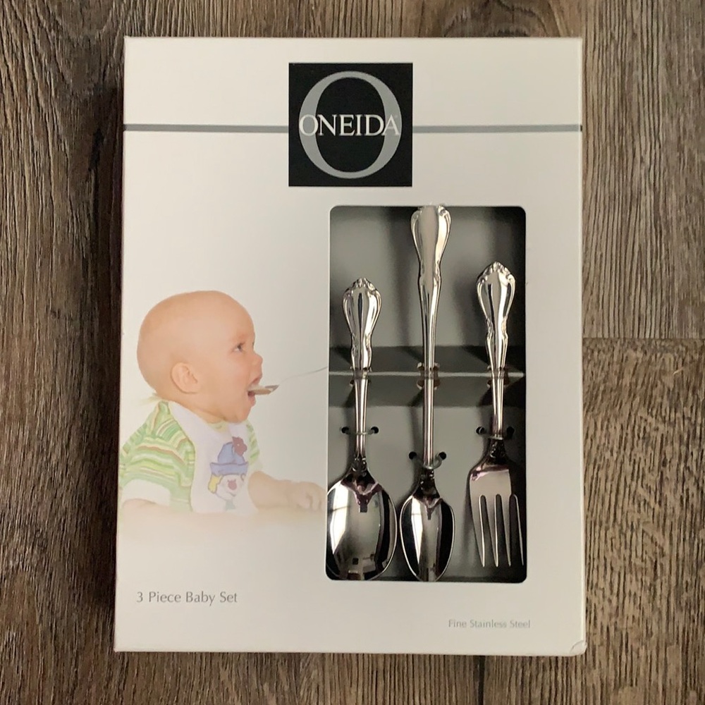 Oneida 3 Piece Baby Stainless Steel Flatware Set